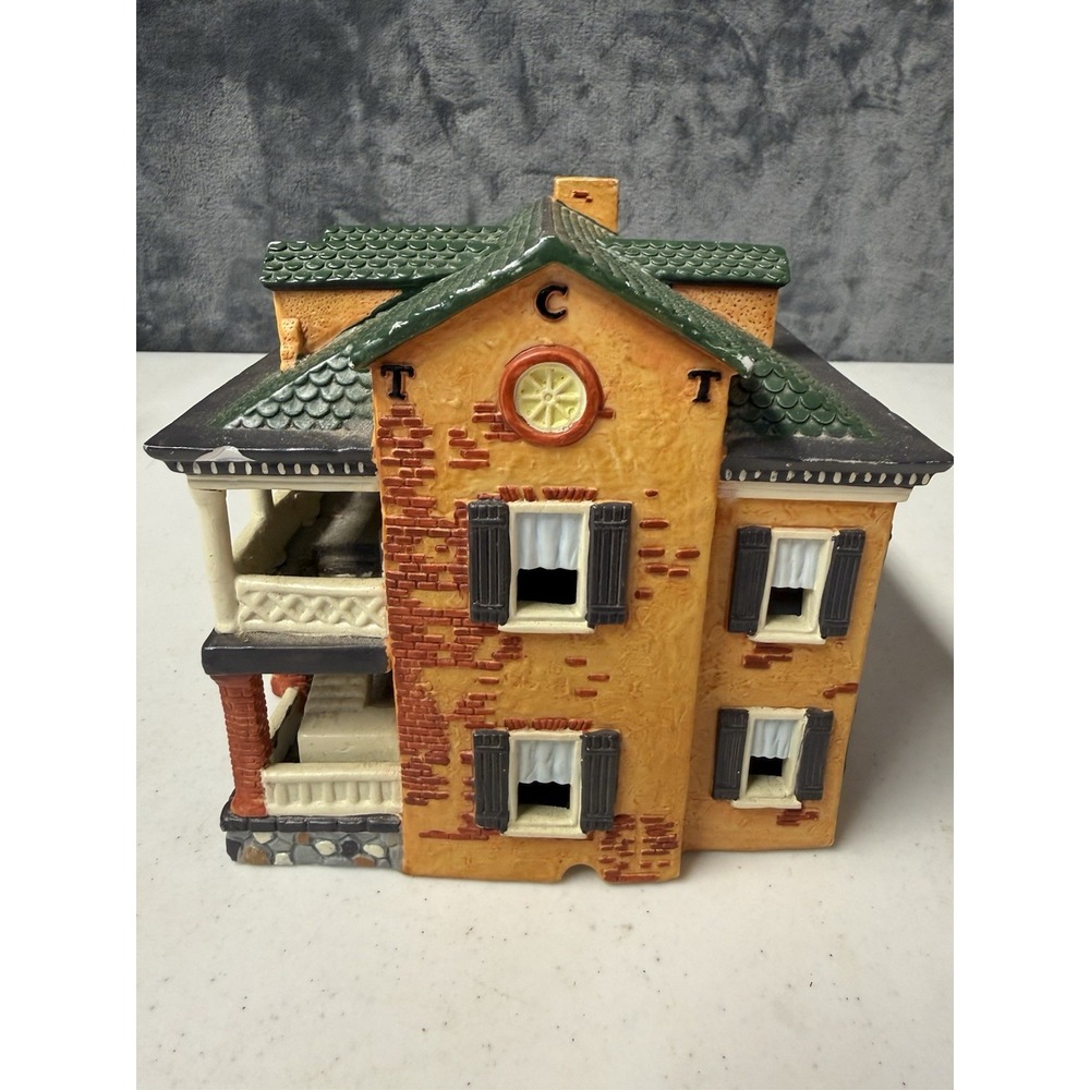 Vtg Tullis-Toledano Manor Ceramic Light Up Village House Biloxi MS Needs Bulb - Picture 2 of 5